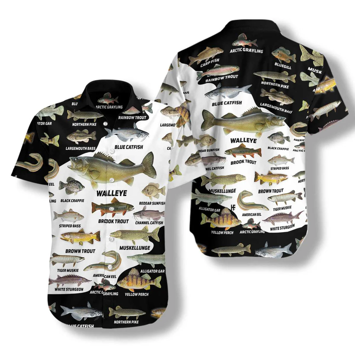 Freshwater Fish Types Hawaiian Shirt, Fish Aloha Shirt For Men - Perfect Gift For Fishing Lovers, Husband, Boyfriend, Friend, Family