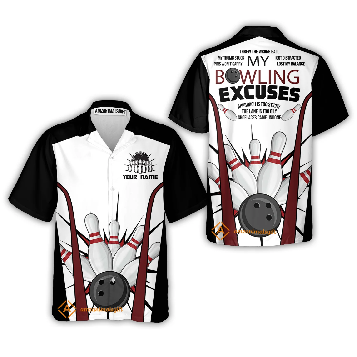 Funny Bowling Custom Polo T-Shirt - Custom Name Funny Bowling Polo Shirts Personalized Bowling Jersey Polo Shirts - Image 6