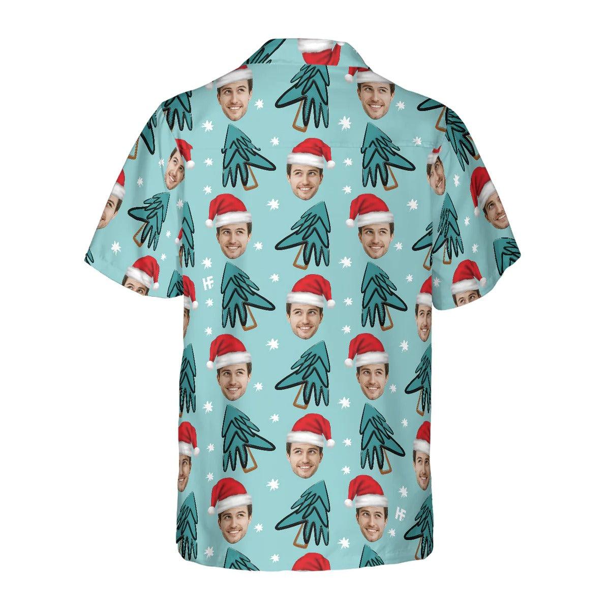 Funny Custom Face Christmas Tree Hawaiian Shirt, Custom Photo Hawaiian Shirt - Personalized Summer Gifts For Men, Women - Image 2