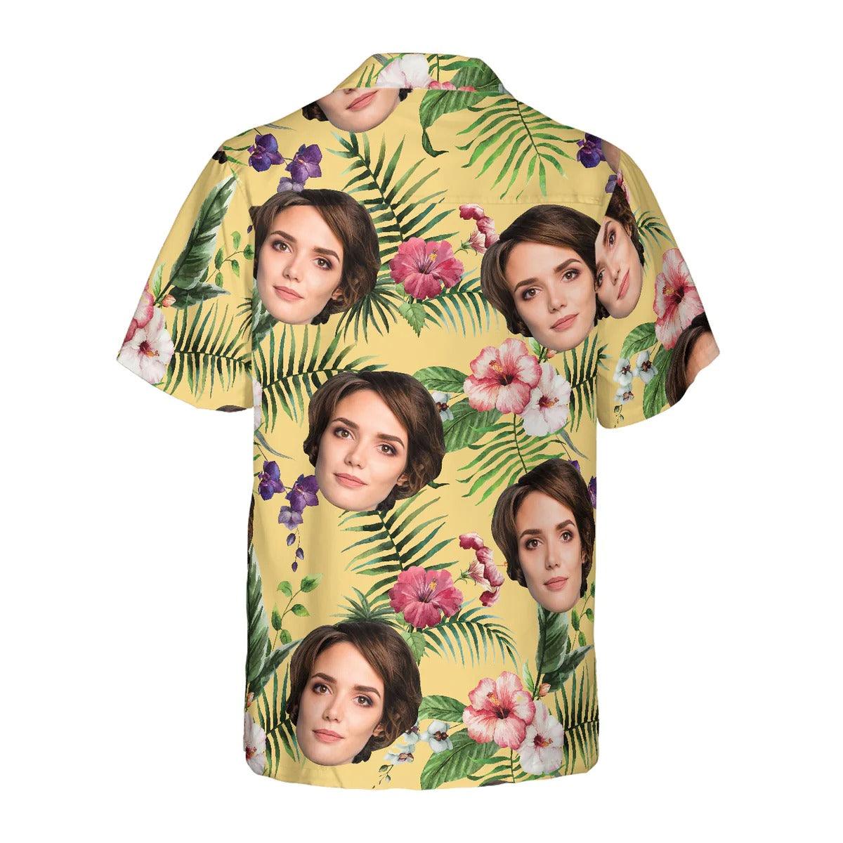 Funny Custom Face Hibiscus Flower Pattern Hawaiian Shirt, Custom Photo Hawaiian Shirt - Personalized Summer Gifts For Men, Women - Image 5
