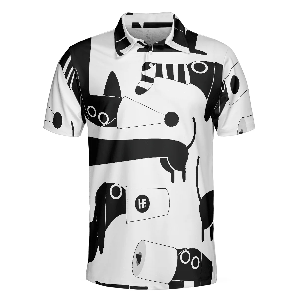 Funny Dachshund Men Polo Shirt, All My Dog Dachshund Shirt For Men, Black And White Dog Lover Polo Shirt, Gift For Dog Lovers - Image 3
