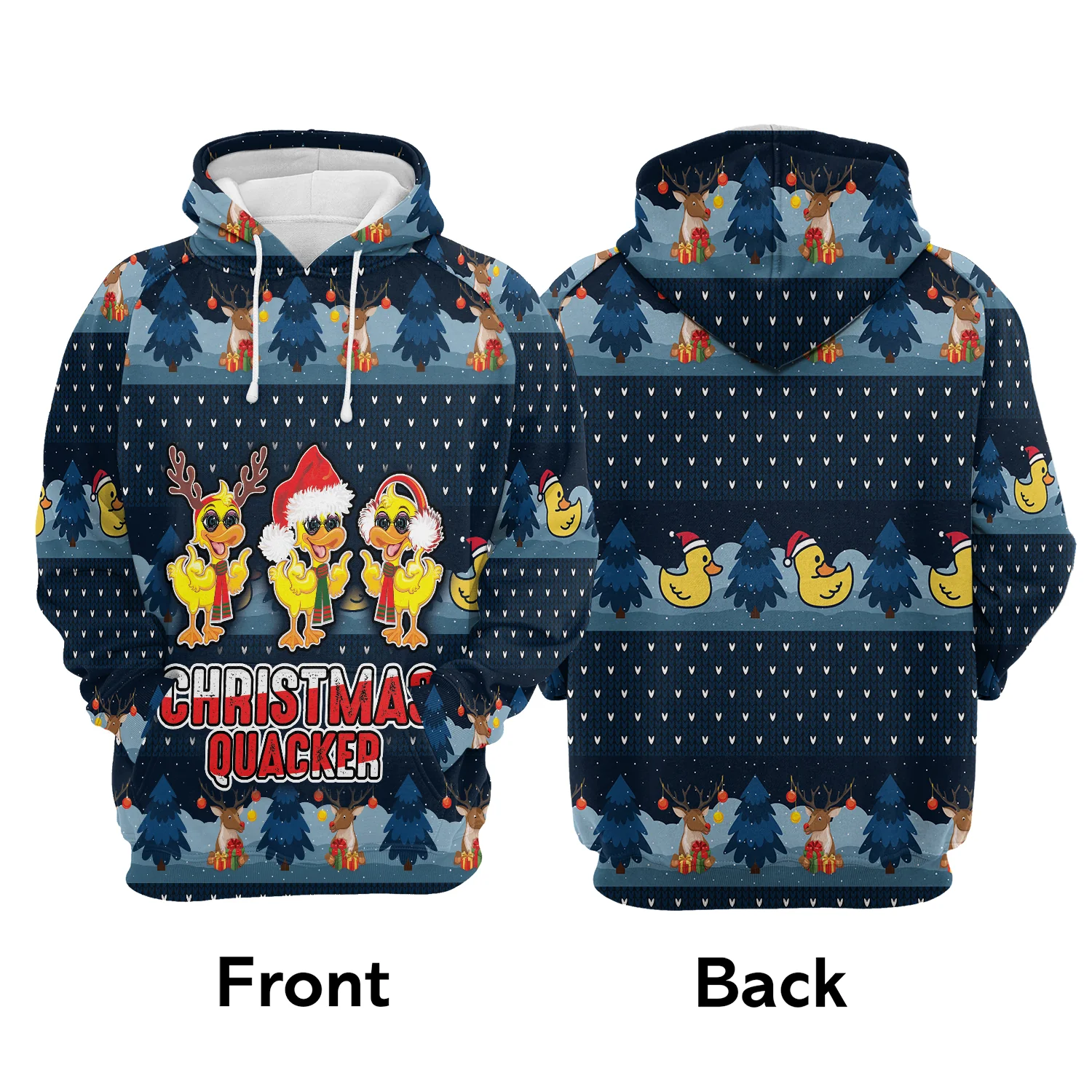 Funny Duck Pullover Premium Hoodie Christmas Quacker, Perfect Outfit For Men And Women On Christmas New Year Autumn Winter - Image 2