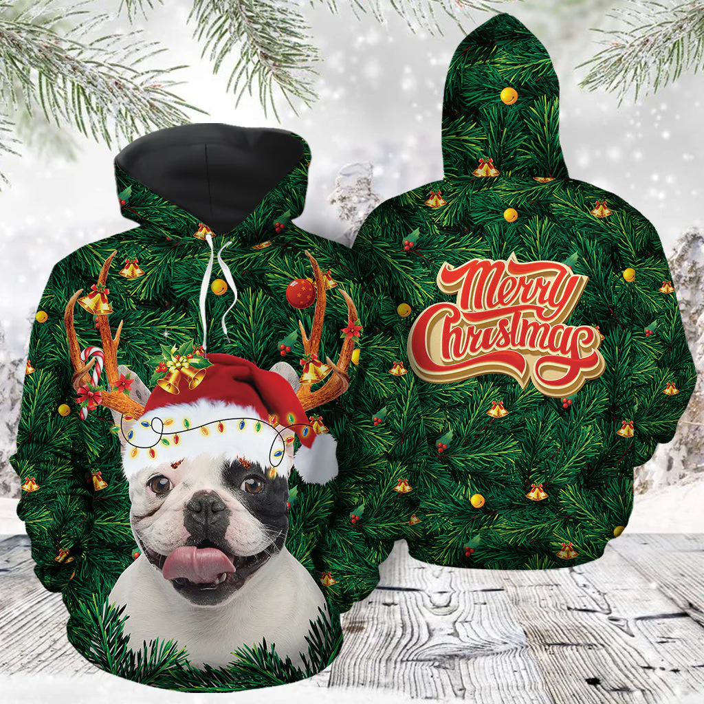 Funny French Bulldog Pullover Premium Hoodie, Perfect Outfit For Men And Women On Christmas New Year Autumn Winter - Image 3
