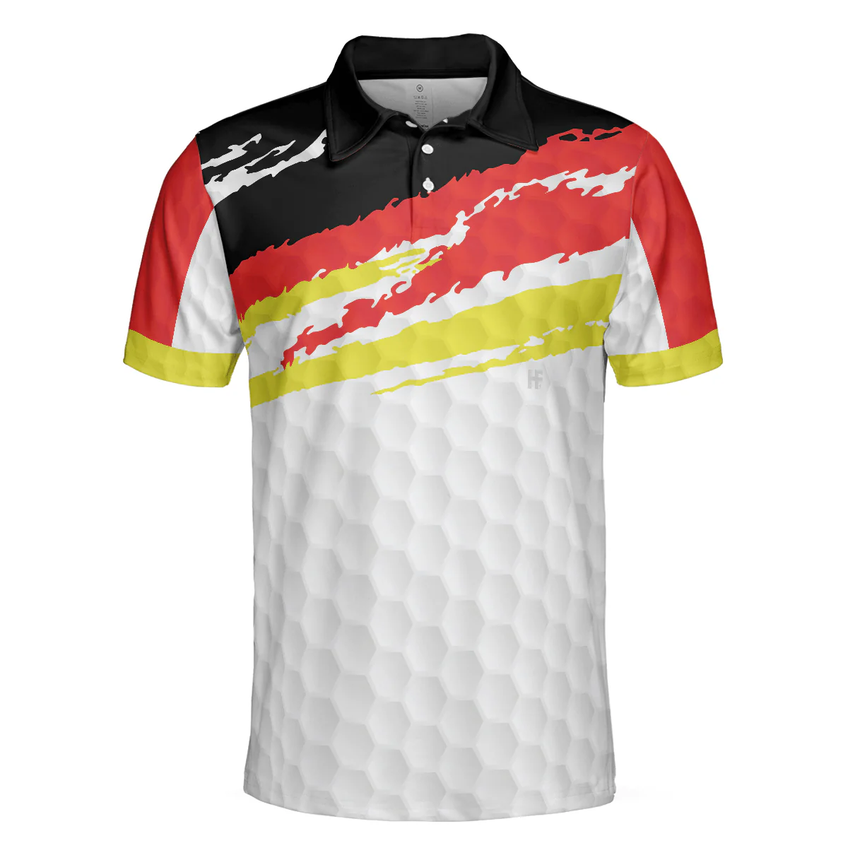 German Flag Golf Texture Short Sleeve All Over Print Men Polo Shirt, Paint Art Polo Shirt, Best Golf Shirt For Men - Image 3
