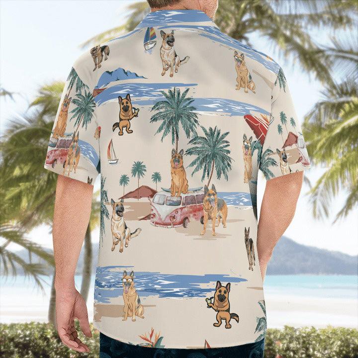 German Shepherd Aloha Hawaiian Shirt, German Shepherd Beach Hawaiian Shirt, Aloha Shirt For Summer - Perfect Gift For Men, Women, Dog Lover, Friend - Image 3