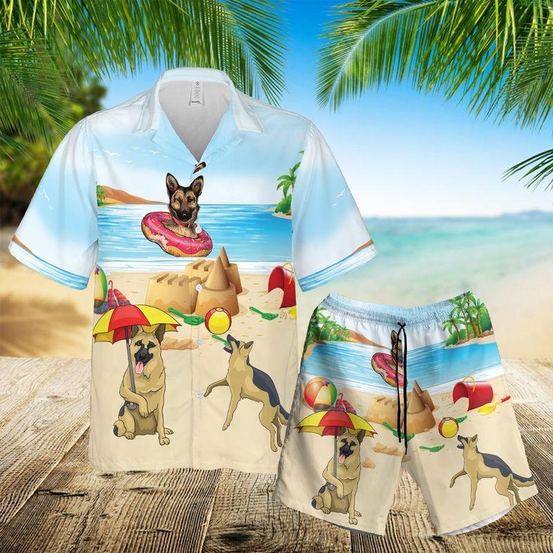 German Shepherd Aloha Hawaiian Shirt - Summer Vibes German Shepherd Beach Hawaiian Shirt For Men & Women, German Shepherd Lover