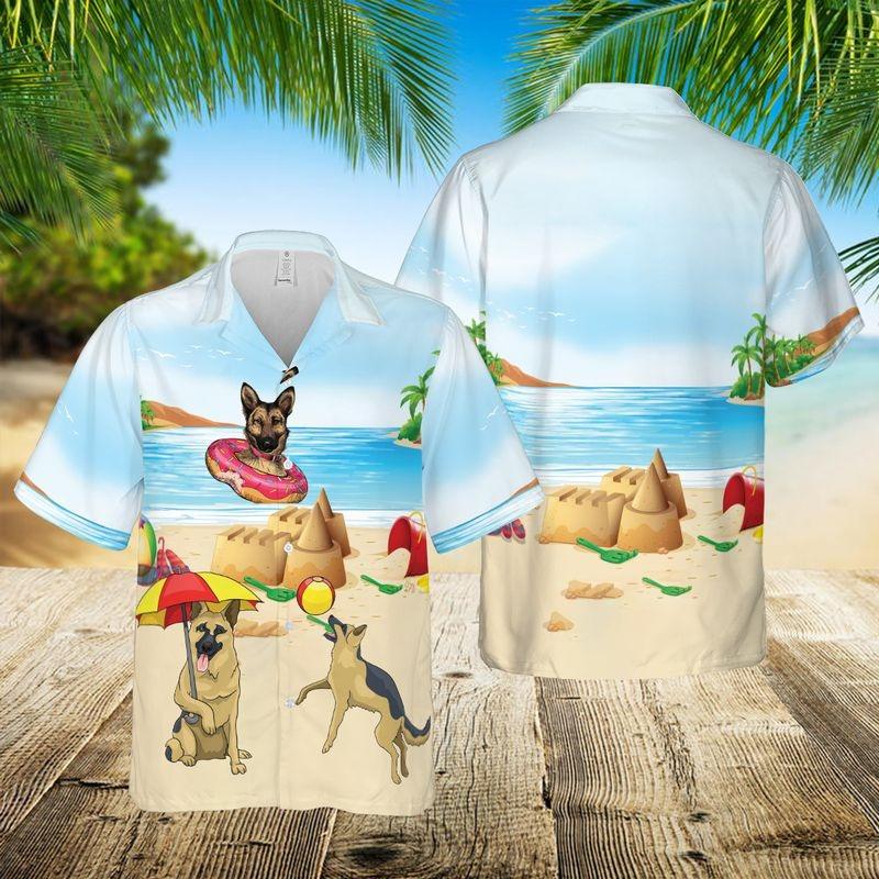 German Shepherd Aloha Hawaiian Shirt - Summer Vibes German Shepherd Beach Hawaiian Shirt For Men & Women, German Shepherd Lover - Image 3