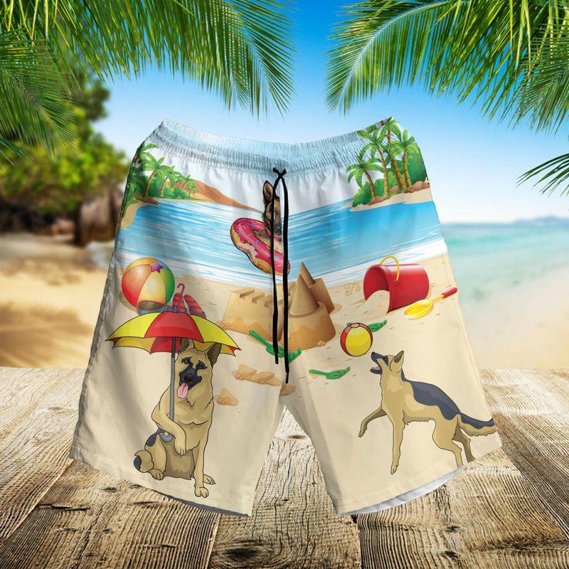 German Shepherd Aloha Hawaiian Shirts For Summer, Dog Beach Pictures Hawaiian Set For Men Women, Gift For Dog Lovers, Dog Owner, Dog Mom Dad - Image 3