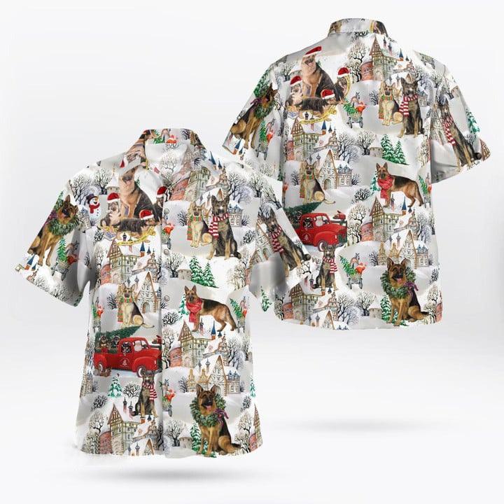 German Shepherd Christmas Hawaii Shirt - Dog Hawaii Shirt - Perfect Gift For Dog Lovers, Friend, Family