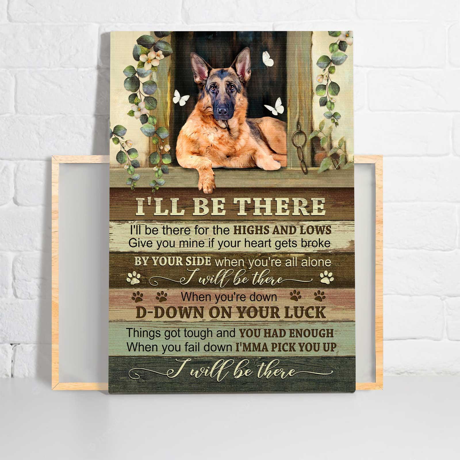 German Shepherd Portrait Canvas- German Shepherd painting, Best friend, White butterfly canvas- Gift for dog lover- I will be there - Portrait Canvas Prints, Wall Art - Image 2