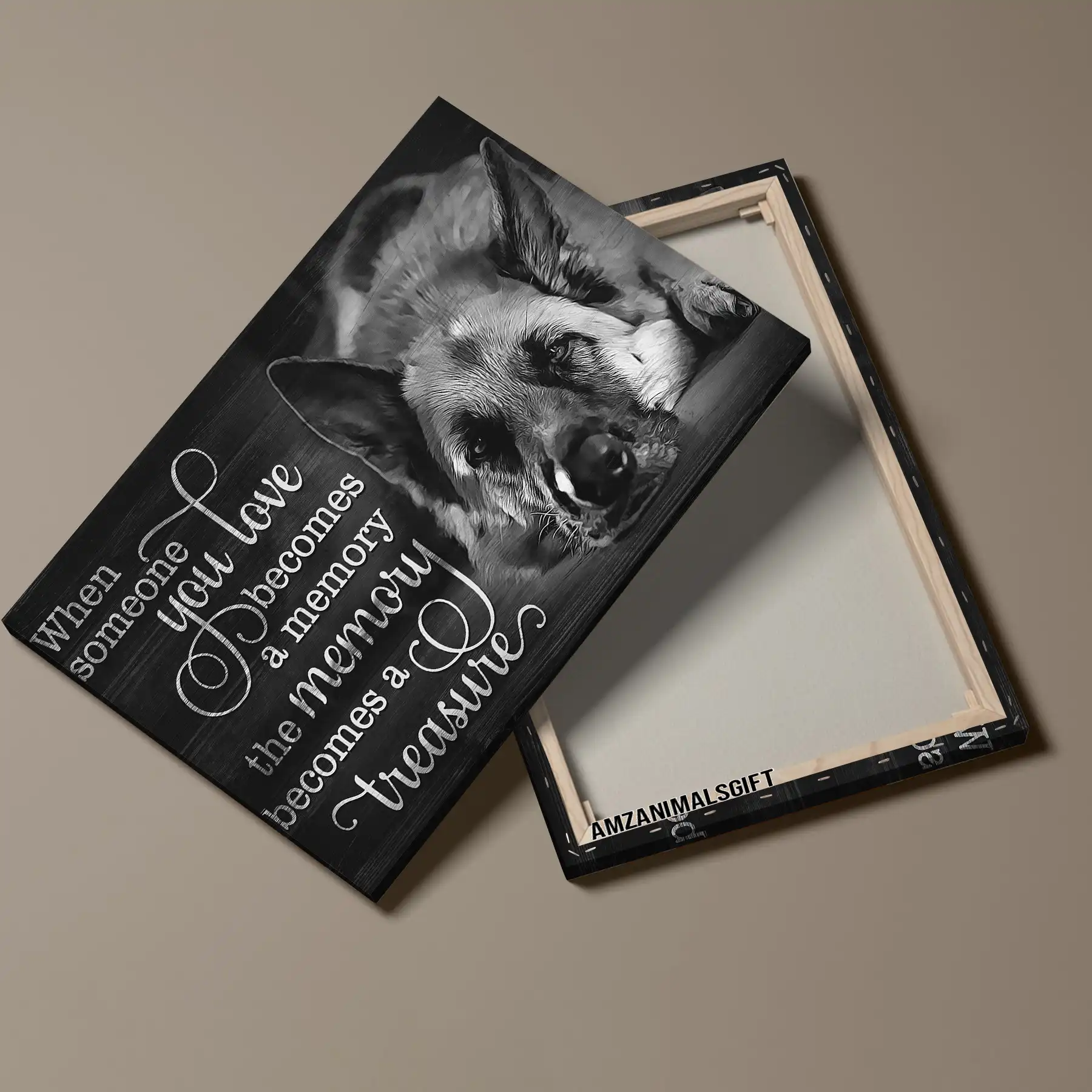 German Shepherd Premium Wrapped Landscape Canvas - Dog Face, Someone You Love Becomes A Memory - Memorial Gift For German Shepherd Lovers - Image 3