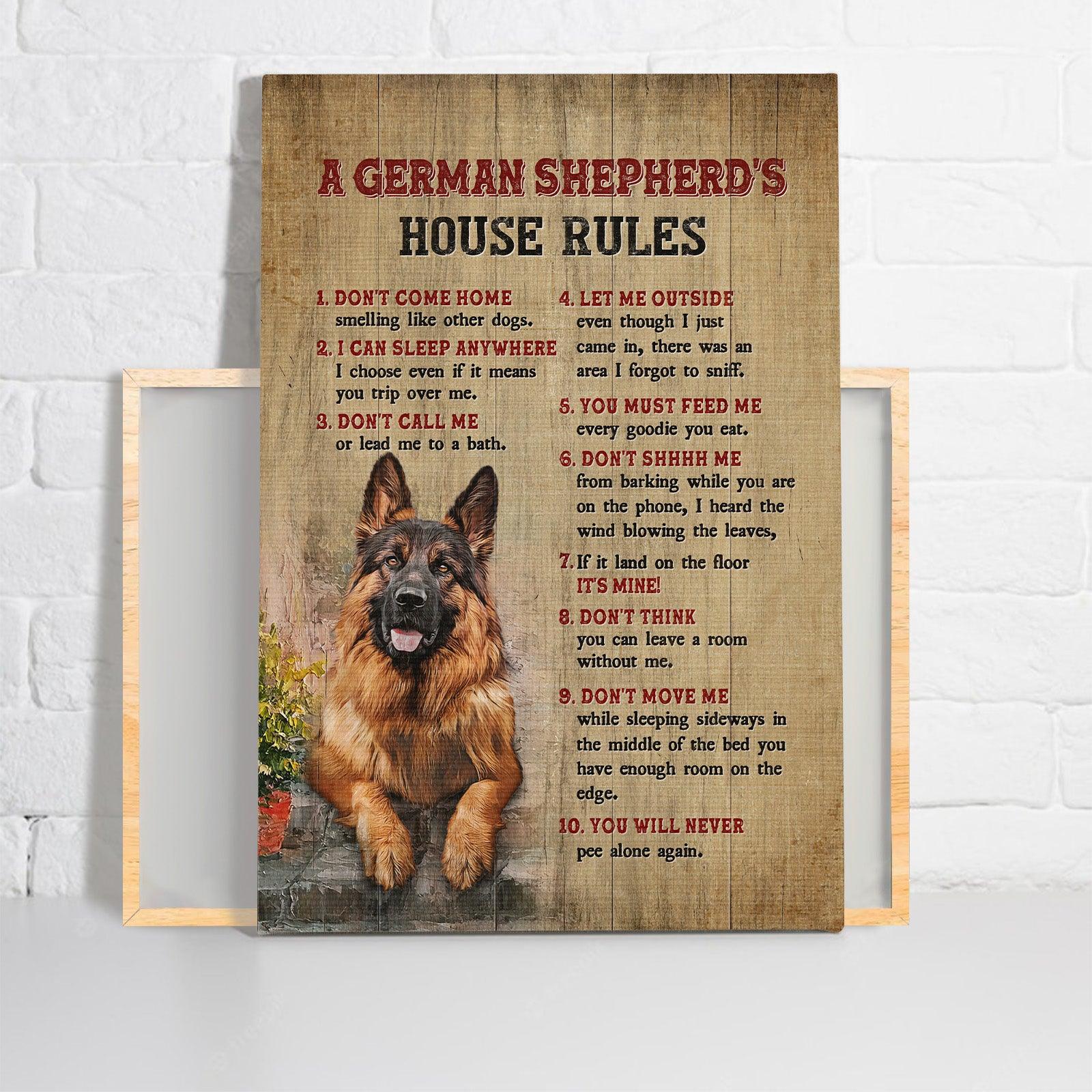 German Shepherd Premium Wrapped Portrait Canvas - Dog Drawing, A German Shepherd’s Horse Rule - Perfect Gift For German Shepherd Lovers - Image 2