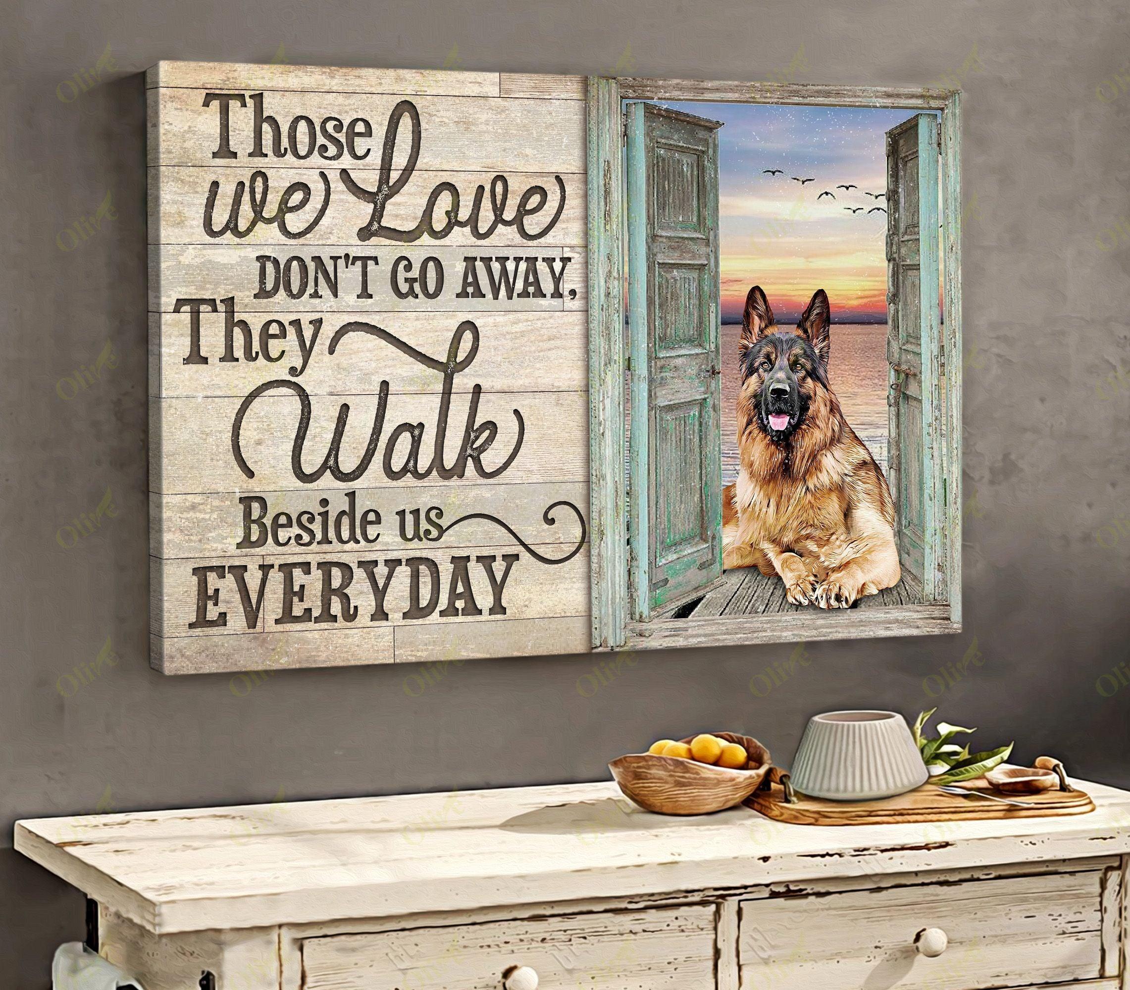 German Shepherd Landscape Canvas, Those We Love Don't Go Away Canvas Wall Decor Visual Art - Perfect Gift For German Shepherd Owner