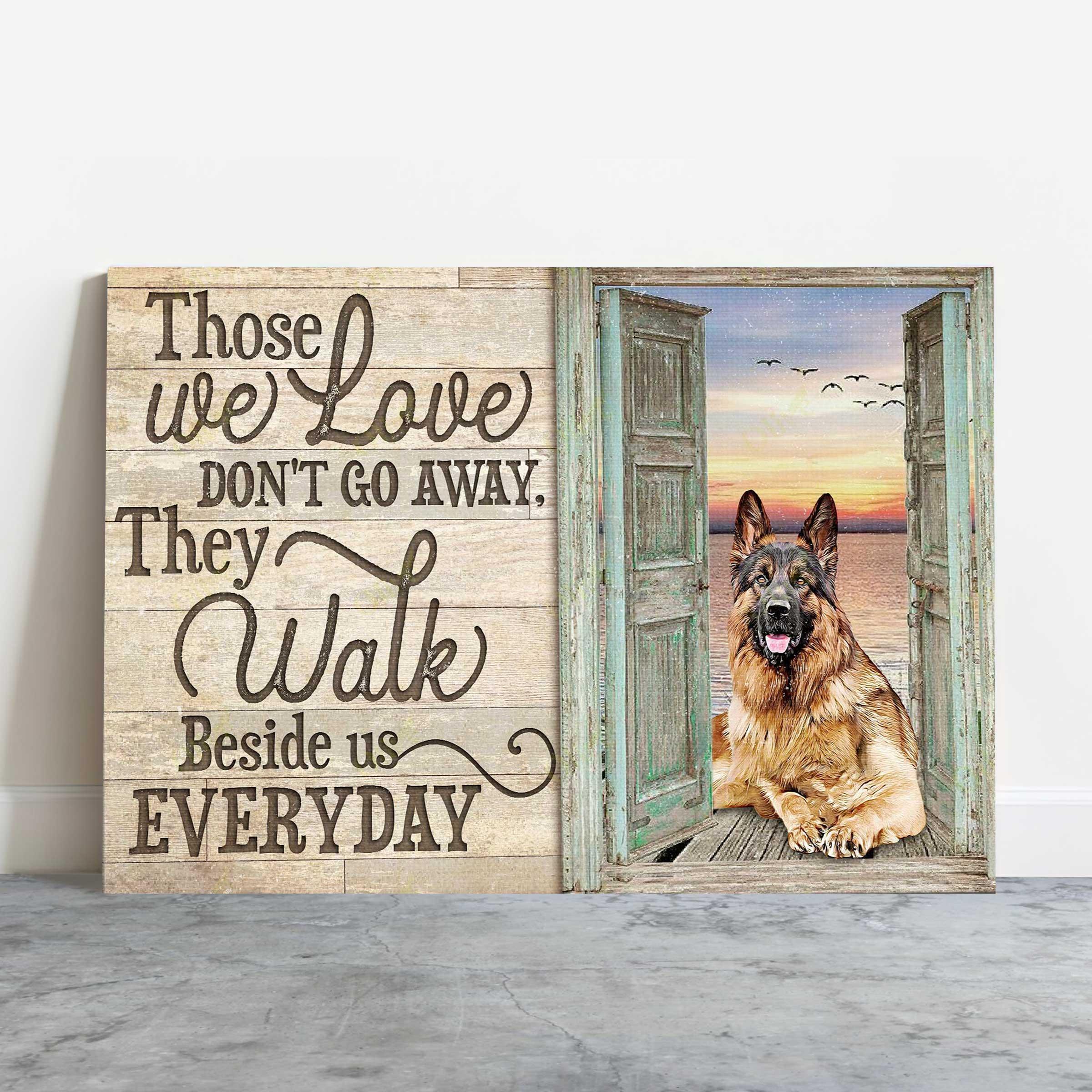 German Shepherd Landscape Canvas, Those We Love Don't Go Away Canvas Wall Decor Visual Art - Perfect Gift For German Shepherd Owner - Image 2