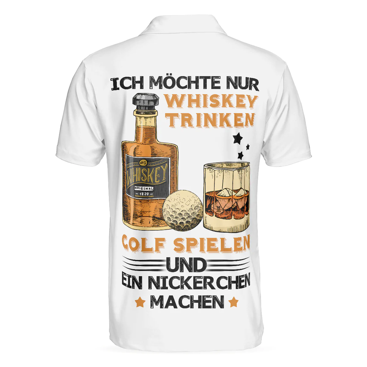 German Whiskey Golf Men Polo Shirt, Ich Möchte Nur Whisky Trinken, Golf Spielen Und Ein Nickerchen Machen Shirt For Men, Cool Male Gift For Wine Lovers - Image 2