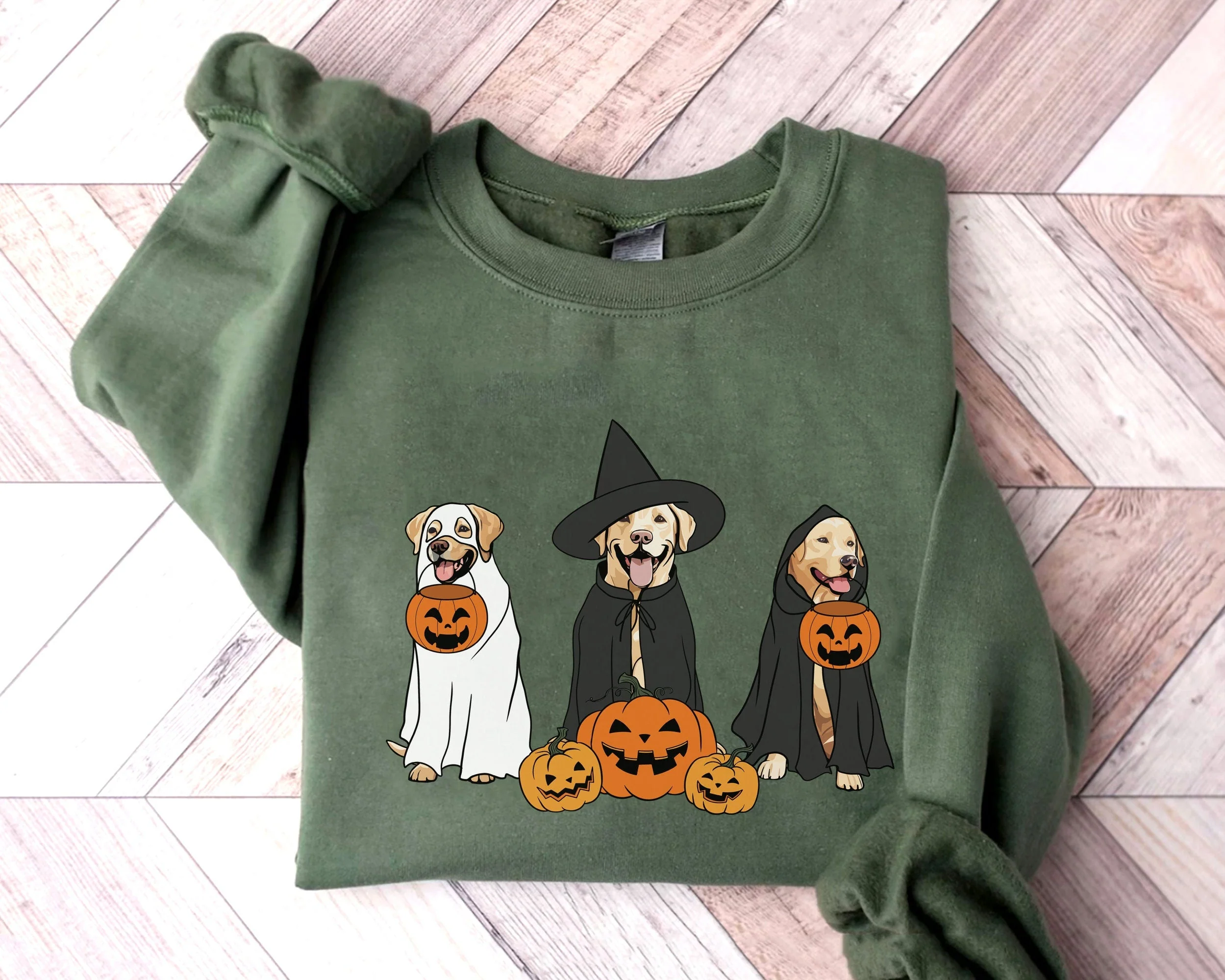 Ghost And Witch Labrador Retriever Sweatshirt, Ghost Labrador Retriever Shirt, Witch Labrador Retriever Shirt, Labrador Retriever Halloween - Image 3