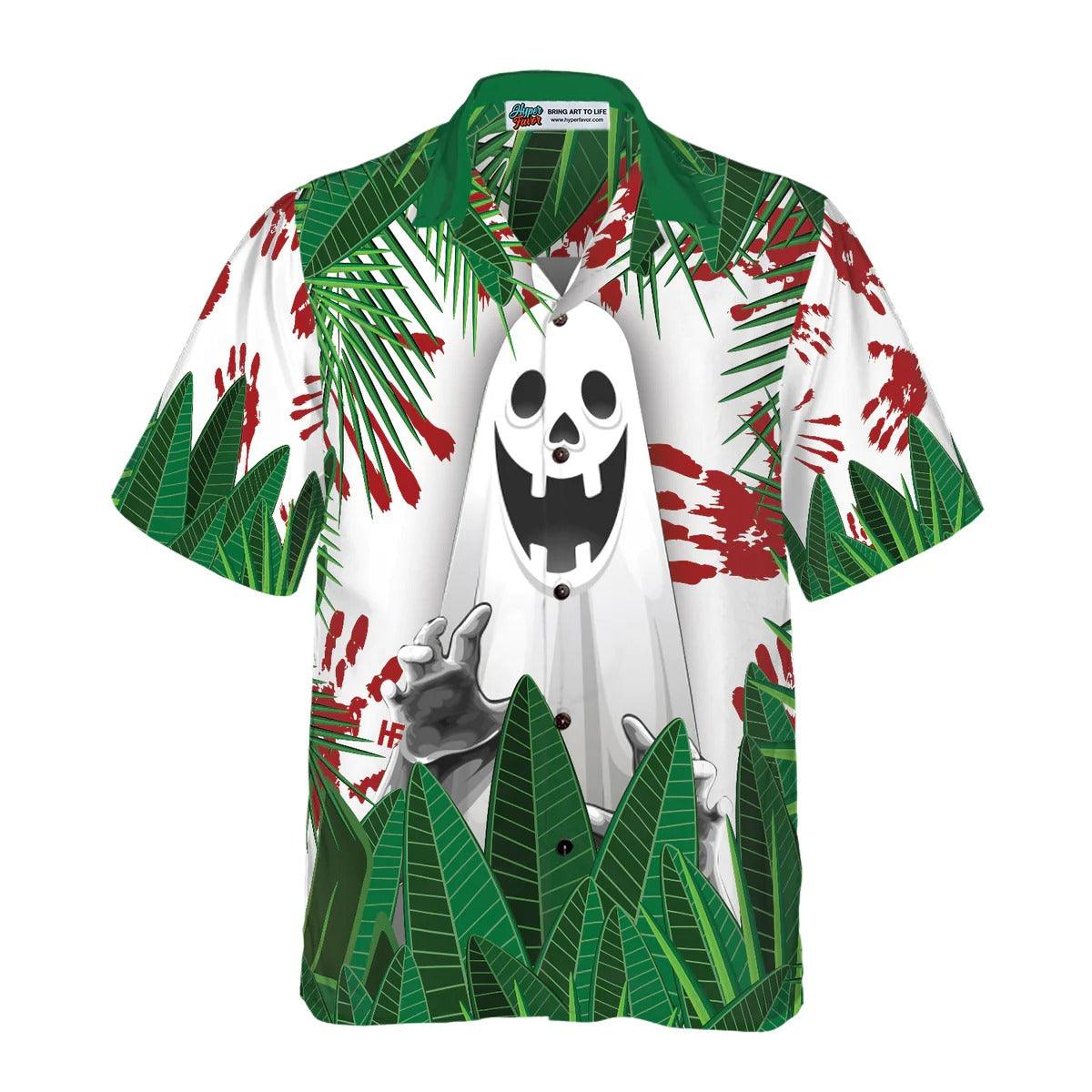 Ghost In The Bushes Halloween Hawaiian Shirt, Unique Halloween Shirt For Men And Women - Perfect Gift For Lover, Friend, Family - Image 3