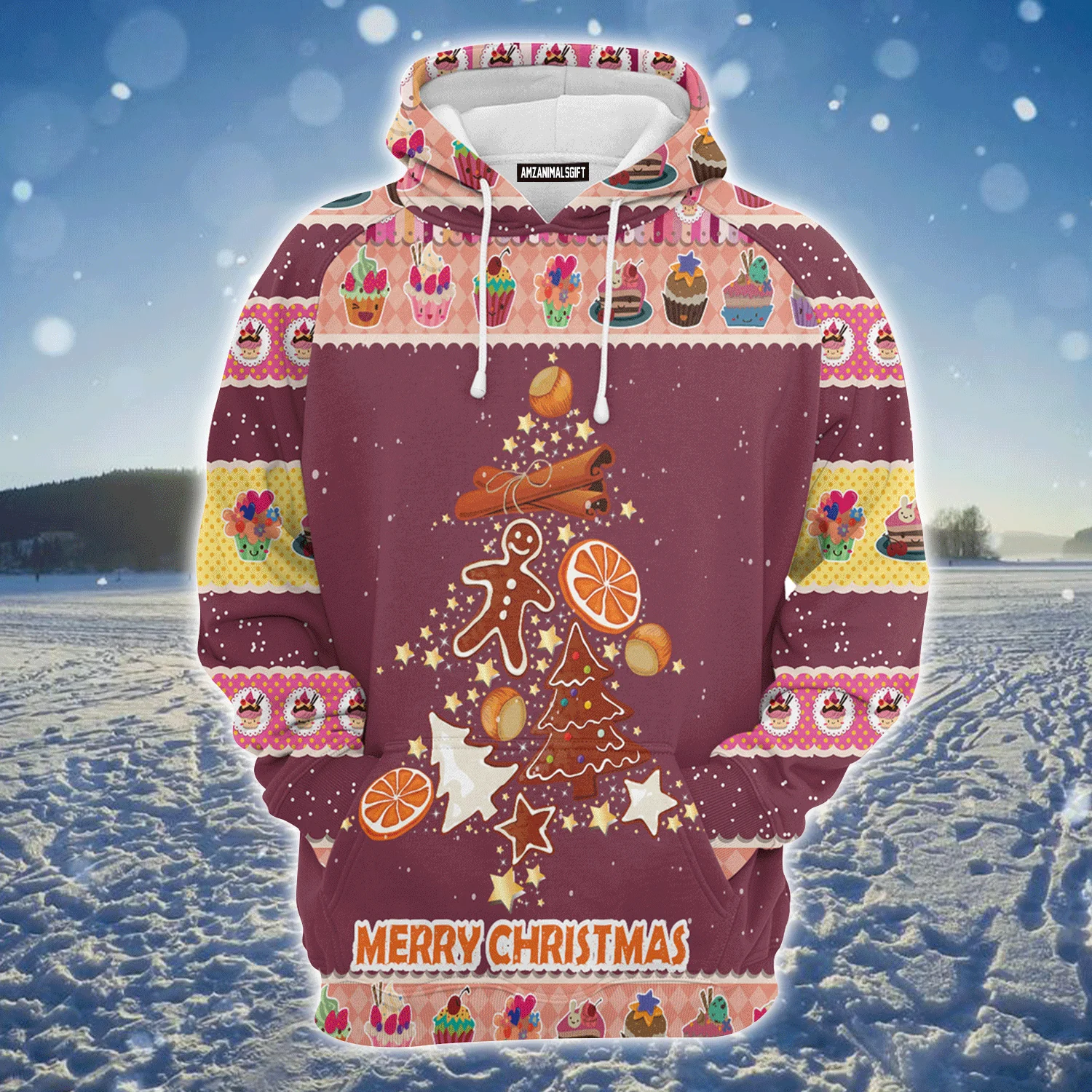 Gingerbread Premium Christmas Hoodie, Gingerbread Christmas Tree Christmas Unisex Hoodie For Men & Women - Perfect Gift For Christmas, Family