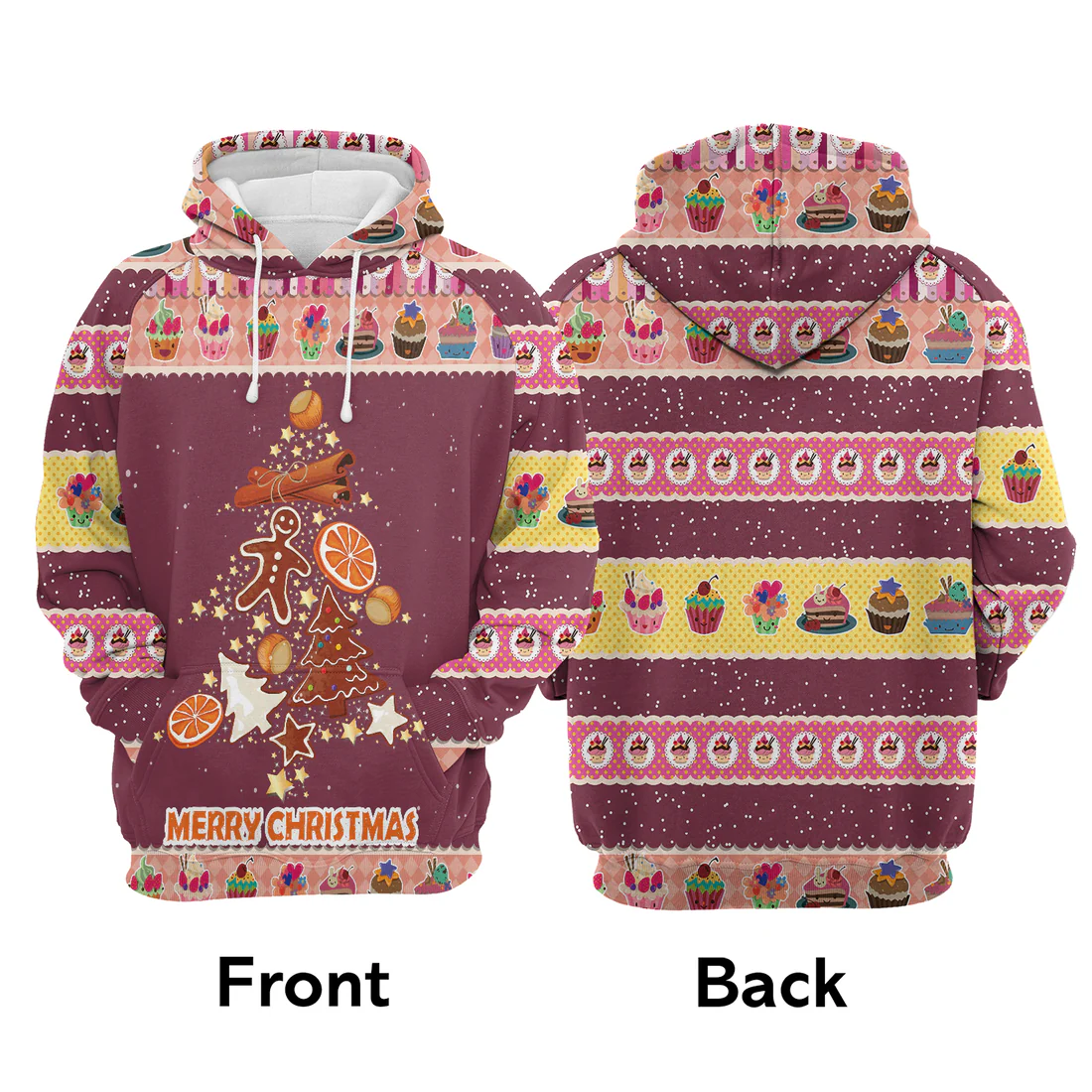 Gingerbread Premium Christmas Hoodie, Gingerbread Christmas Tree Christmas Unisex Hoodie For Men & Women - Perfect Gift For Christmas, Family - Image 3