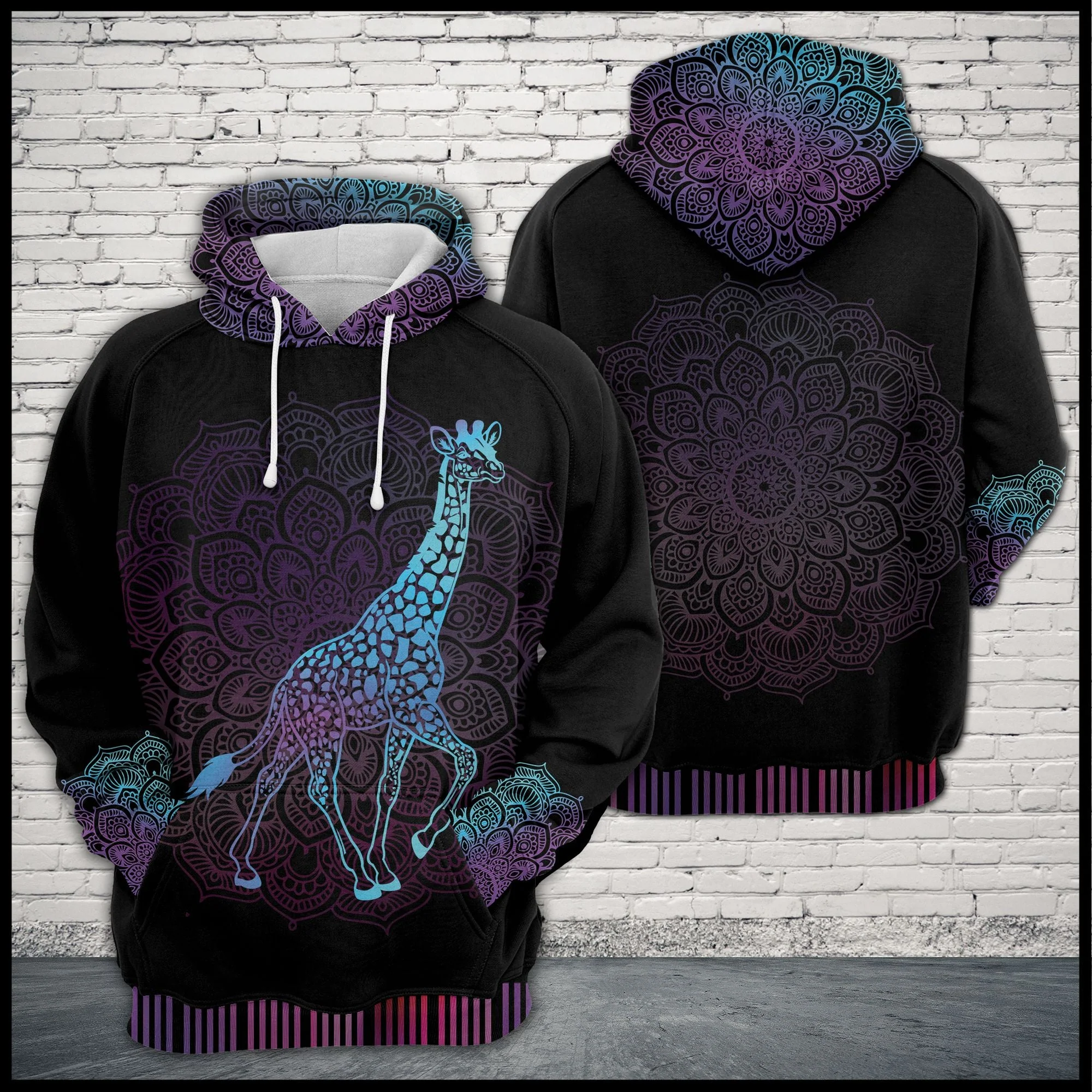 Giraffe Zen Pattern Pullover Premium Hoodie, Perfect Outfit For Men And Women On Christmas New Year Autumn Winter - Image 3