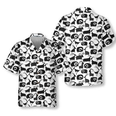 Goat Hawaiian Shirt, Goat And Ram Seamless Pattern Aloha Shirt For Men - Perfect Gift For Men, Husband, Boyfriend, Friend, Family