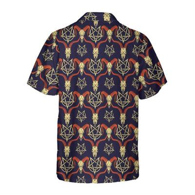 Goat Hawaiian Shirt, Goat Head Satanic Aloha Shirt For Men - Perfect Gift For Men, Husband, Boyfriend, Friend, Family - Image 2