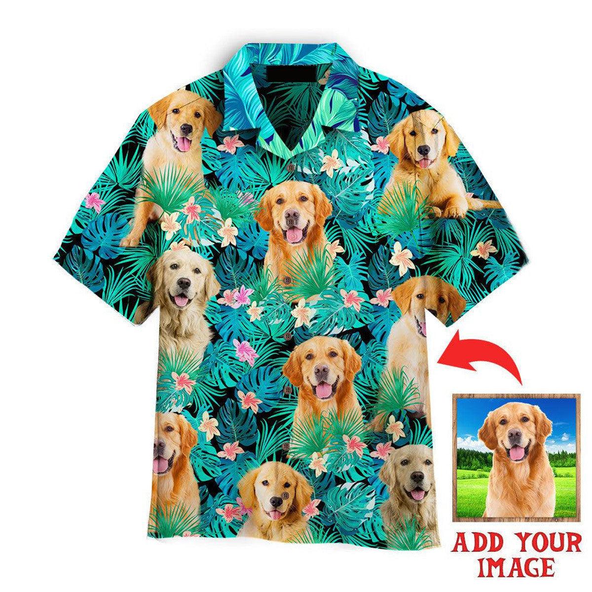 Golden Retriever Hawaiian Shirt Custom Photo, Dog Tropical Personalized Hawaiian Shirts - Perfect Gift For Dog Lovers, Family, Friends - Image 2