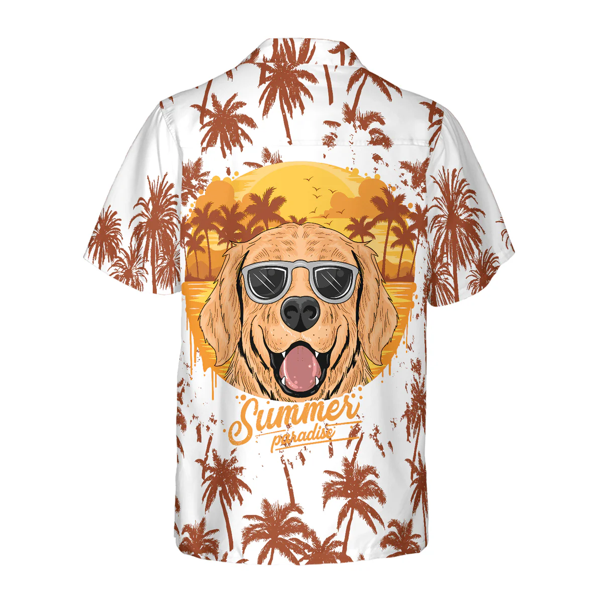 Golden Retriever Hawaiian Shirt, Golden Retriever Summer Pradise, Tropical Palm Aloha Shirt For Men - Perfect Gift For Golden Retriever Lovers - Image 3