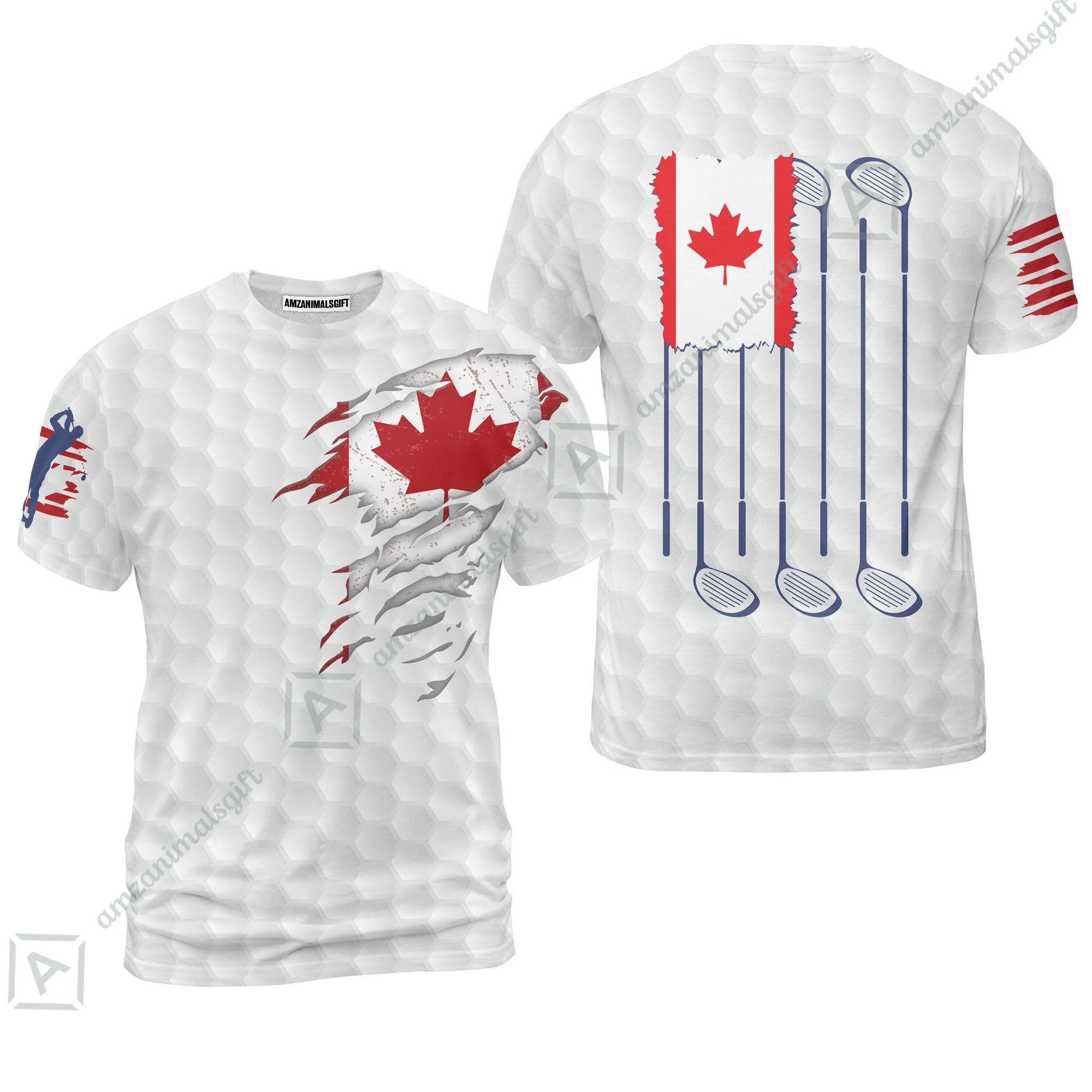 Golf Canada Flag Hawaiian Shirt, Red Maple Leaf Golfing Shirt, Canadian Golf Hawaiian Shirt - Image 6