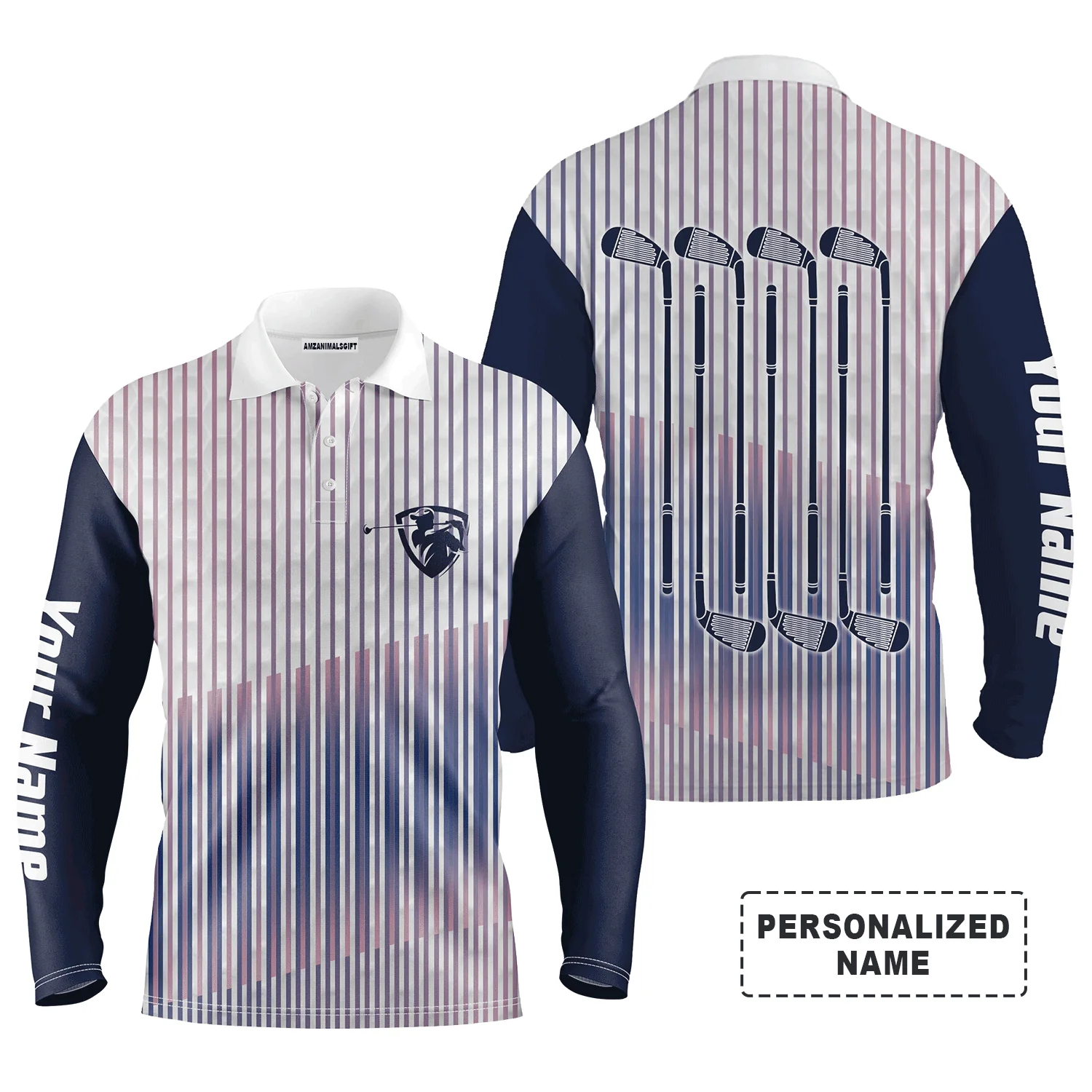 Golf Custom Name Men Polo Shirt, Golf Clubs Personalized Men Polo Shirts, Perfect Gift For Golf Fans, Golfing Gift For Male, Golfers, Golf Lovers - Image 3