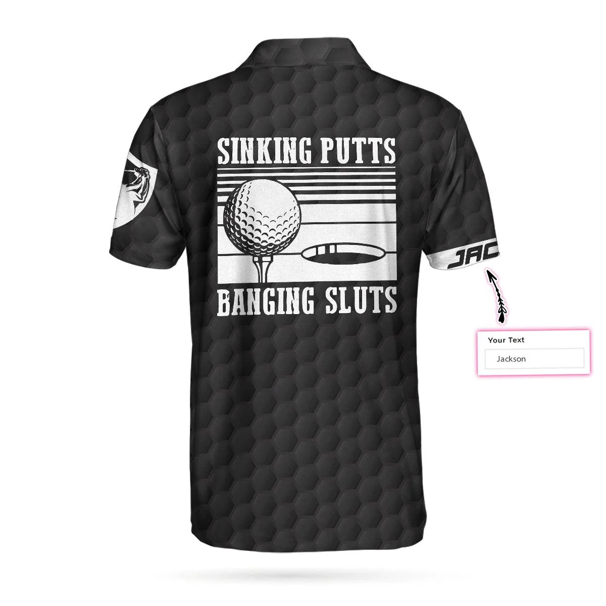 Golf Custom Name Polo Shirt - Sinking Putts Banging Sluts Custom Polo Shirt, Personalized Black Golf Pattern Shirt- Perfect Gift For Men, Golfers - Image 3
