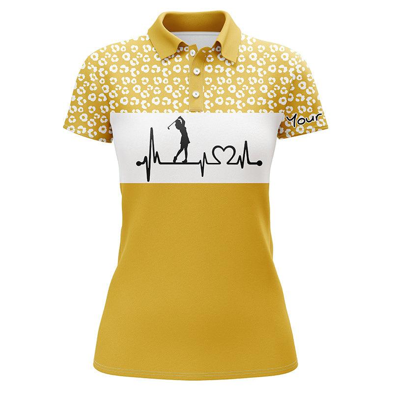Golf Custom Name Women Polo Shirt, Heartbeat Leopard Pattern Personalized Women Polo Shirts, Best Golfing Gift For Ladies, Golf Lovers, Golfers - Image 10
