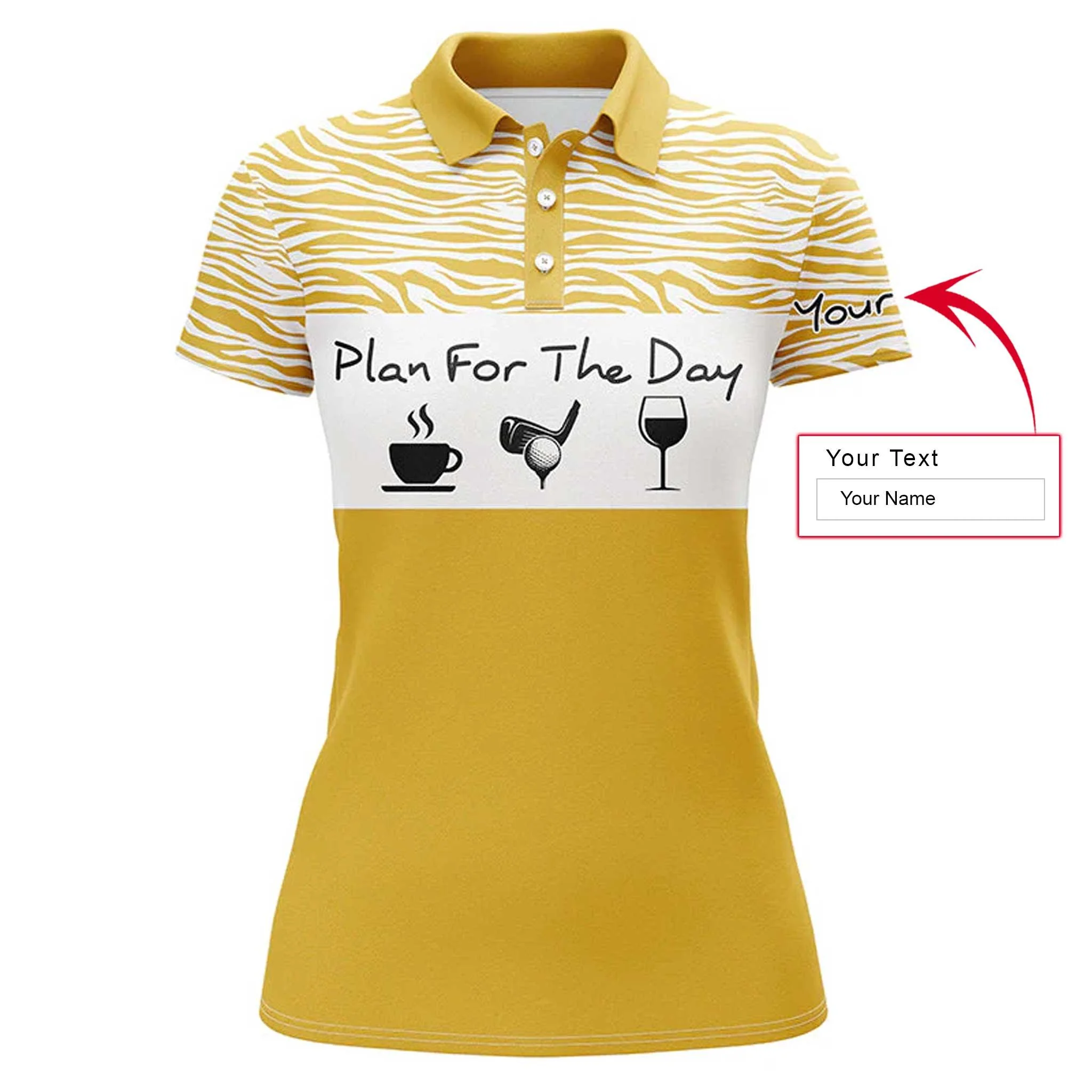 Golf Custom Name Women Polo Shirt, Plan For The Day Coffee Golf Wine, Funny Personalized Women Polo Shirts, Gift For Ladies, Golfers, Golf Lovers - Image 5