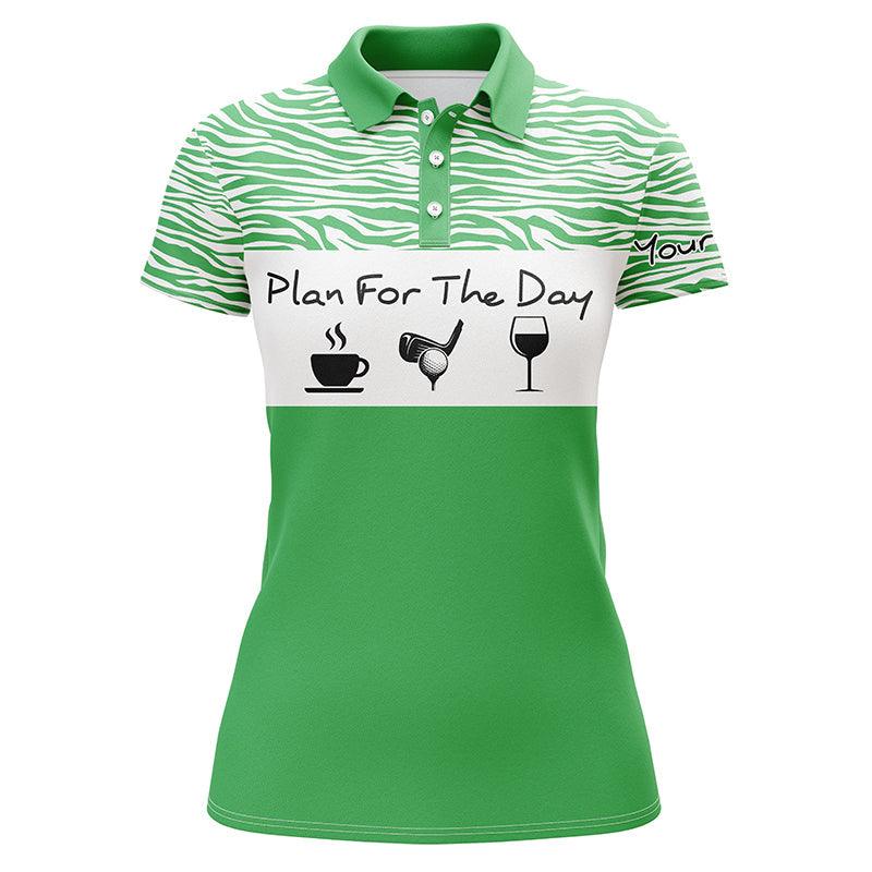 Golf Custom Name Women Polo Shirt, Plan For The Day Coffee Golf Wine, Funny Personalized Women Polo Shirts, Gift For Ladies, Golfers, Golf Lovers - Image 7