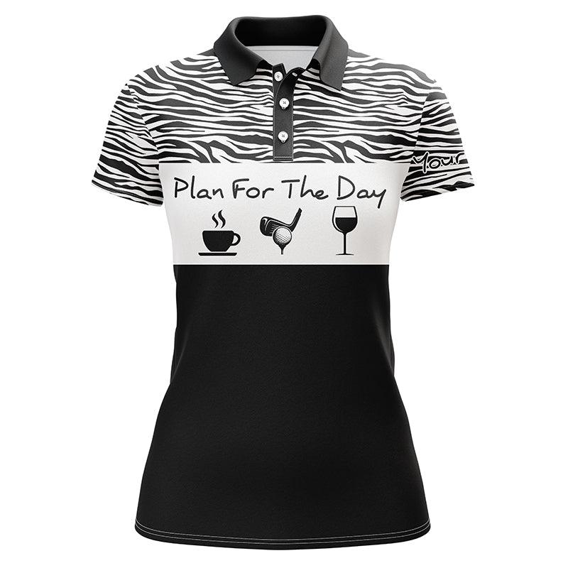 Golf Custom Name Women Polo Shirt, Plan For The Day Coffee Golf Wine, Funny Personalized Women Polo Shirts, Gift For Ladies, Golfers, Golf Lovers - Image 9