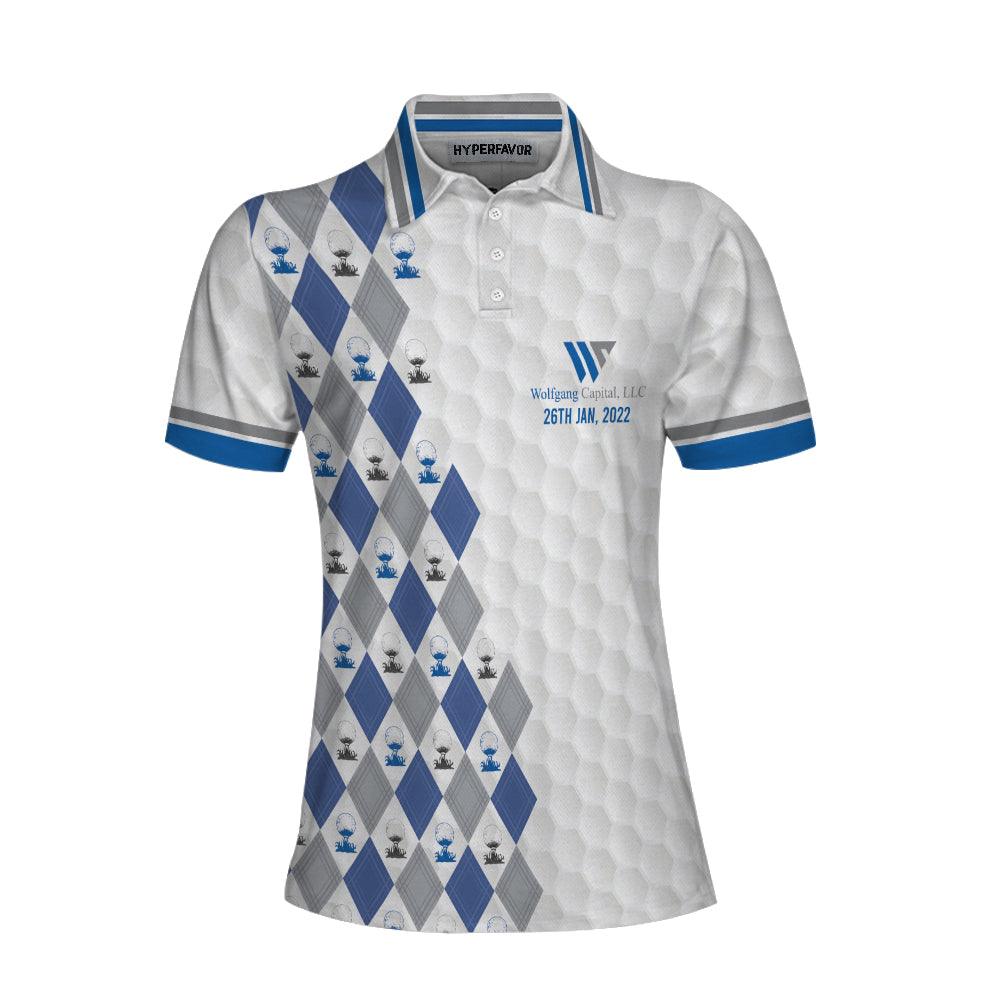 Golf Custom Name Women Polo Shirt, Wolfgang Capital Argyle Pattern With Golf Ball On Tee Personalized Women Polo Shirts, Gift For Ladies, Golfers - Image 4