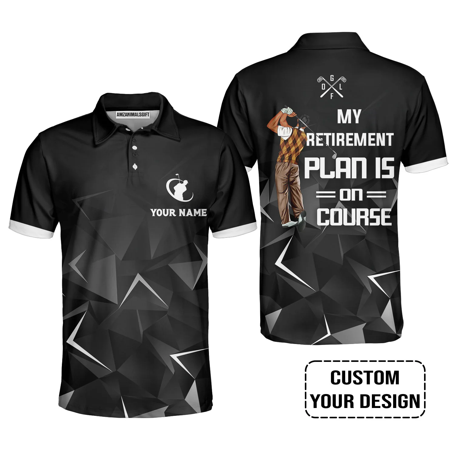 Golf Custom Polo Shirt, Golfing My Retirement Plan Is On Course Personalized Polo Shirts - Image 2