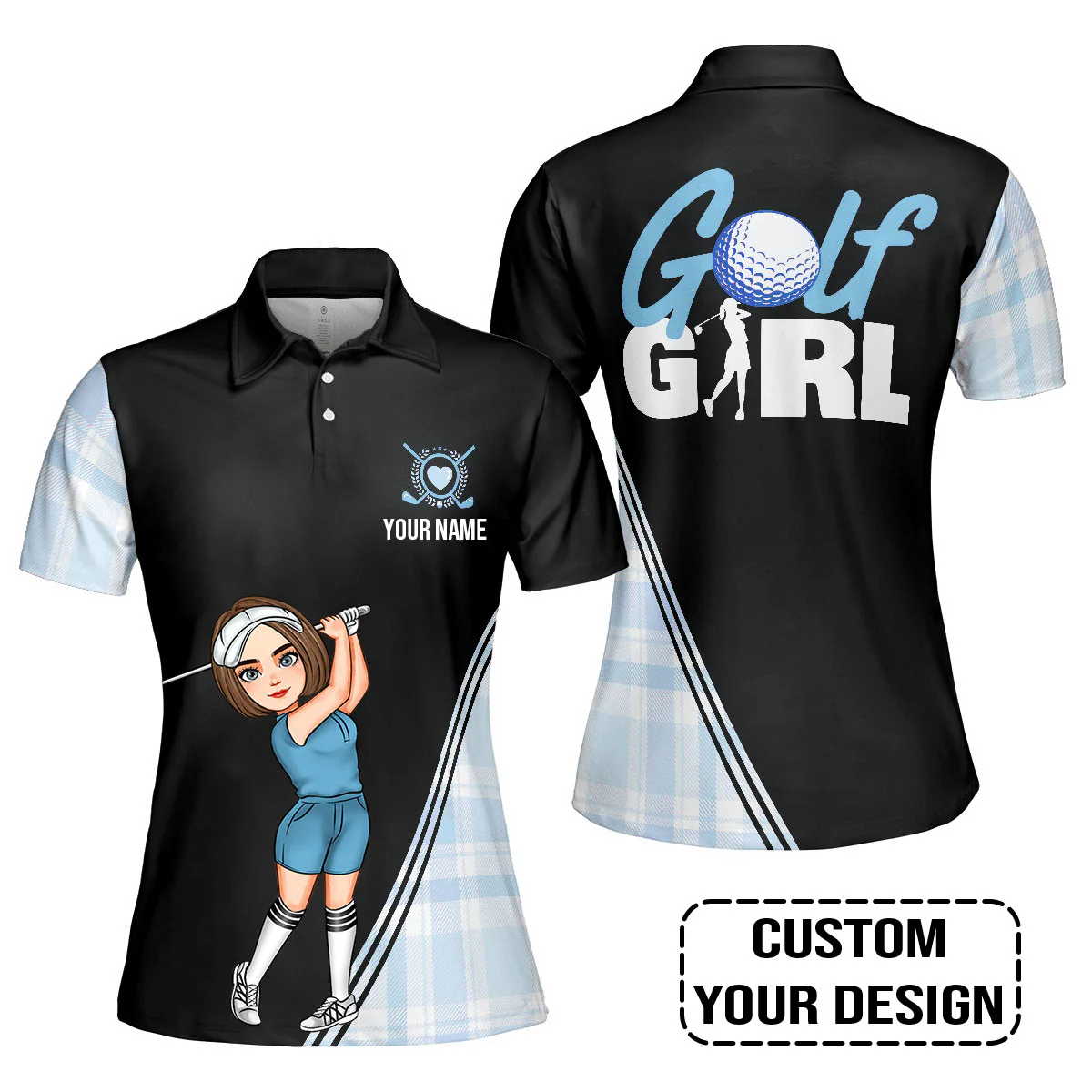 Golf Custom Women Polo Shirt, Golf Girl Personalized Women Polo Shirt - Image 5