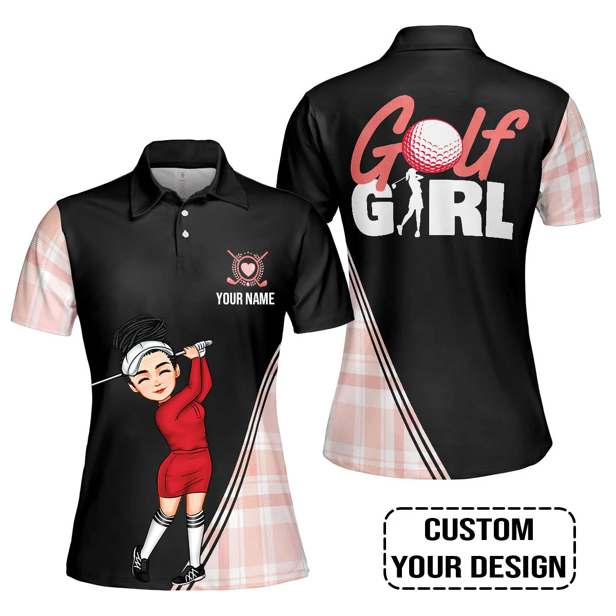 Golf Custom Women Polo Shirt, Golf Girl Personalized Women Polo Shirt - Image 6