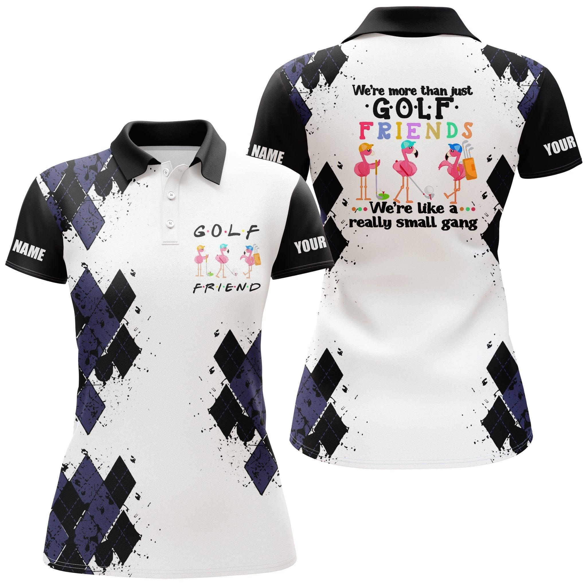 Golf Customized Name Women Polo Shirts, Golf Friends Flamingo, Personalized Golf Shirt Black - Perfect Gift For Golfers, Golf Lovers - Image 2