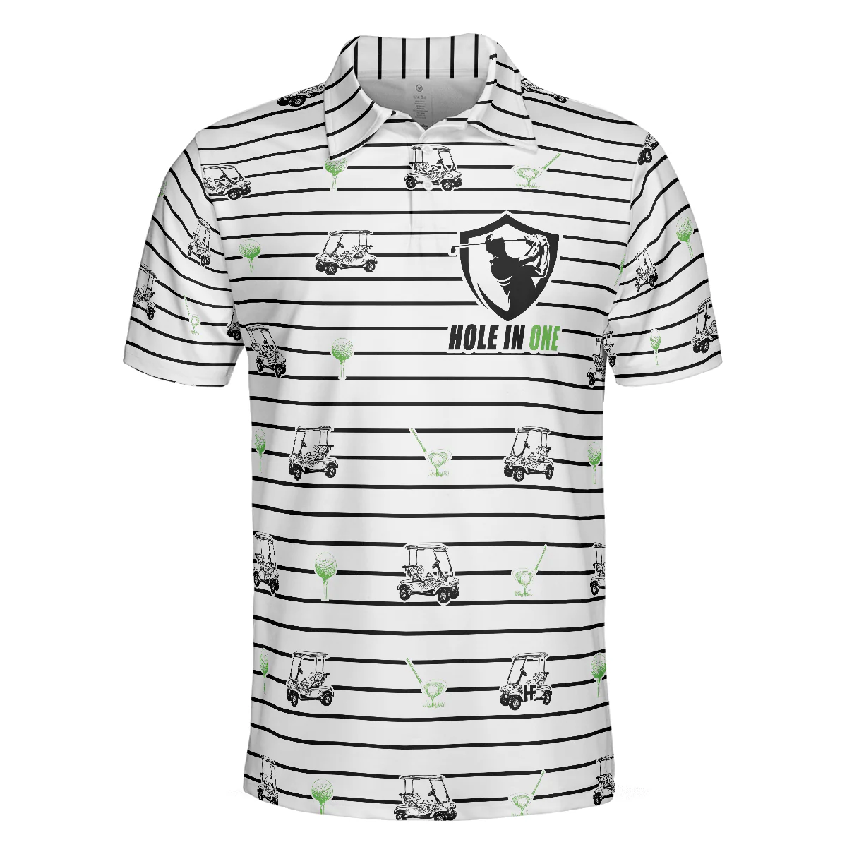 Custom Golf Men Polo Shirt - Golf Equipment Stripe Line Men Polo Shirt, Black And White Golfing Men Polo Shirt - Perfect Polo Shirt For Men, Golfers - Image 4