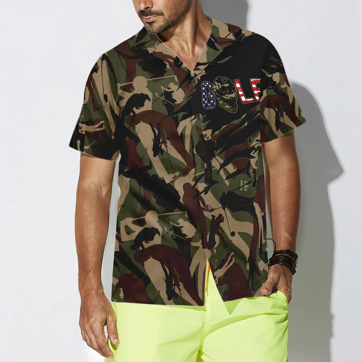 Golf Hawaiian Shirt, Camouflage Golf Hawaiian Shirt, Camouflage Aloha Shirt - Perfect Gift For Men, Women, Husband, Wife, Golf Lover, Friend, Family - Image 3