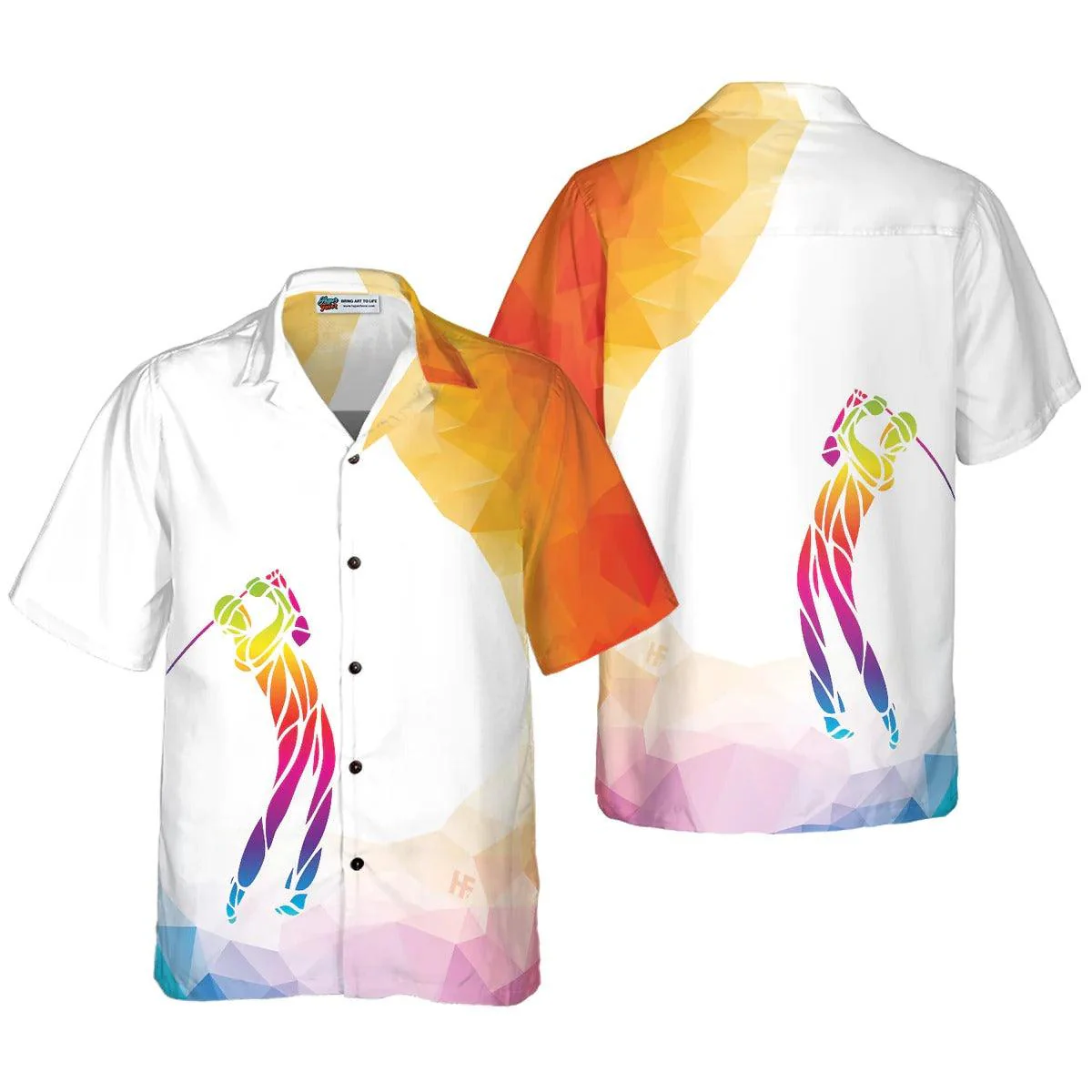 Golf Hawaiian Shirt, Creative Silhouette Of Golf Player Hawaiian Shirt, Summer Aloha Shirt - Perfect Gift For Men, Women, Husband, Friend, Family