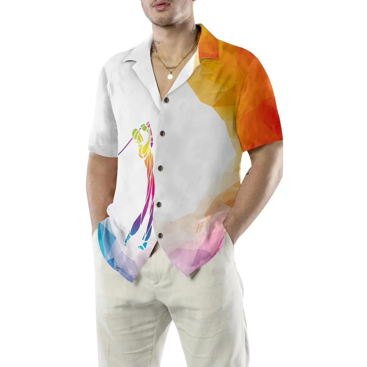 Golf Hawaiian Shirt, Creative Silhouette Of Golf Player Hawaiian Shirt, Summer Aloha Shirt - Perfect Gift For Men, Women, Husband, Friend, Family - Image 5