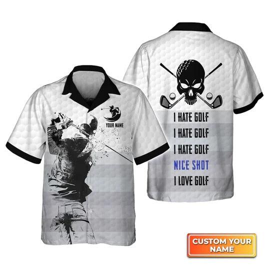 Golf Hawaiian Shirt Customized Name, Golf Swing Personalized I Hate Golf, Nice Shot, I Love Golf Shirt For Men - Perfect Gift For Golf Lovers, Golfers - Image 2