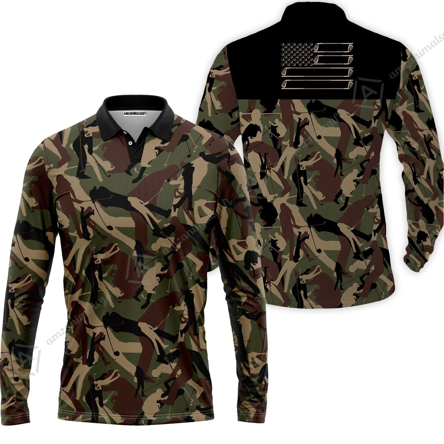 Golf Hawaiian Shirt - Golf Camouflage Pattern Golf Hawaiian Shirt, Military Golfing Hawaiian Shirt, Camo Golf Shirt - Image 7