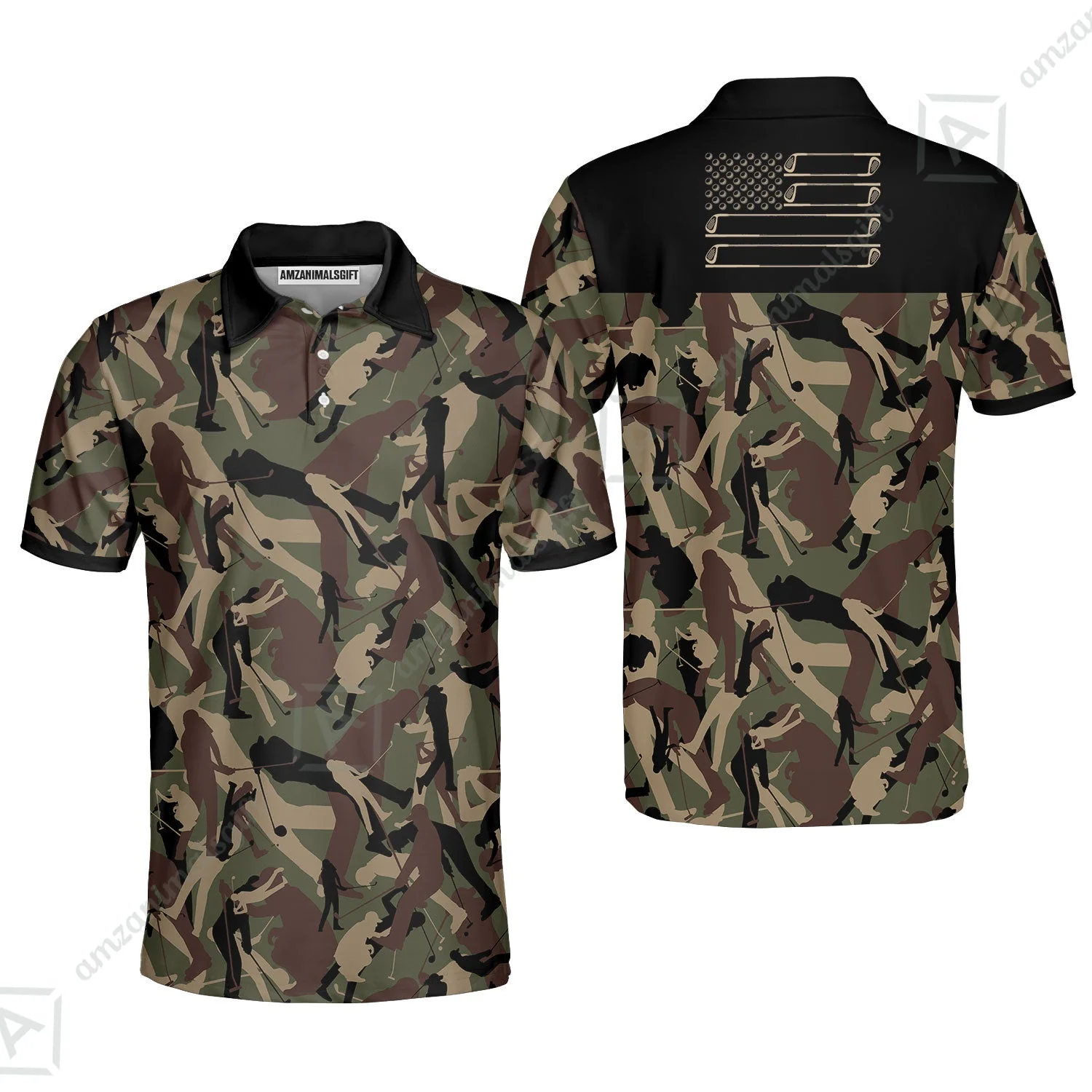 Golf Hawaiian Shirt - Golf Camouflage Pattern Golf Hawaiian Shirt, Military Golfing Hawaiian Shirt, Camo Golf Shirt - Image 8