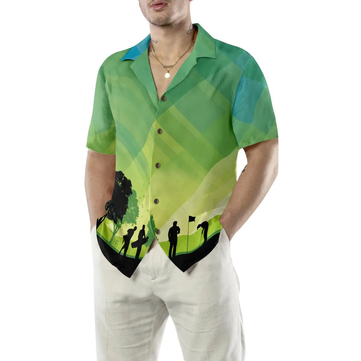 Golf Hawaiian Shirt, Golf Stock Illustration Aloha Hawaiian Shirt For Summer, Golf Aloha Shirt - Perfect Gift For Men, Women, Golf Lover, Friend - Image 5