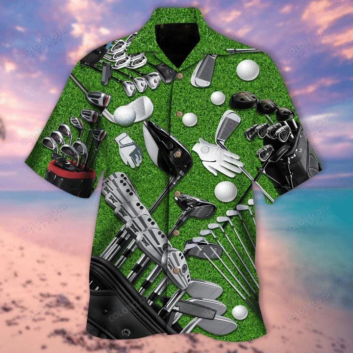 Golf Hawaiian Shirt, Golf Tropical Green Aloha Hawaiian Shirts For Men and Women - Gift For Friend, Family, Golfer
