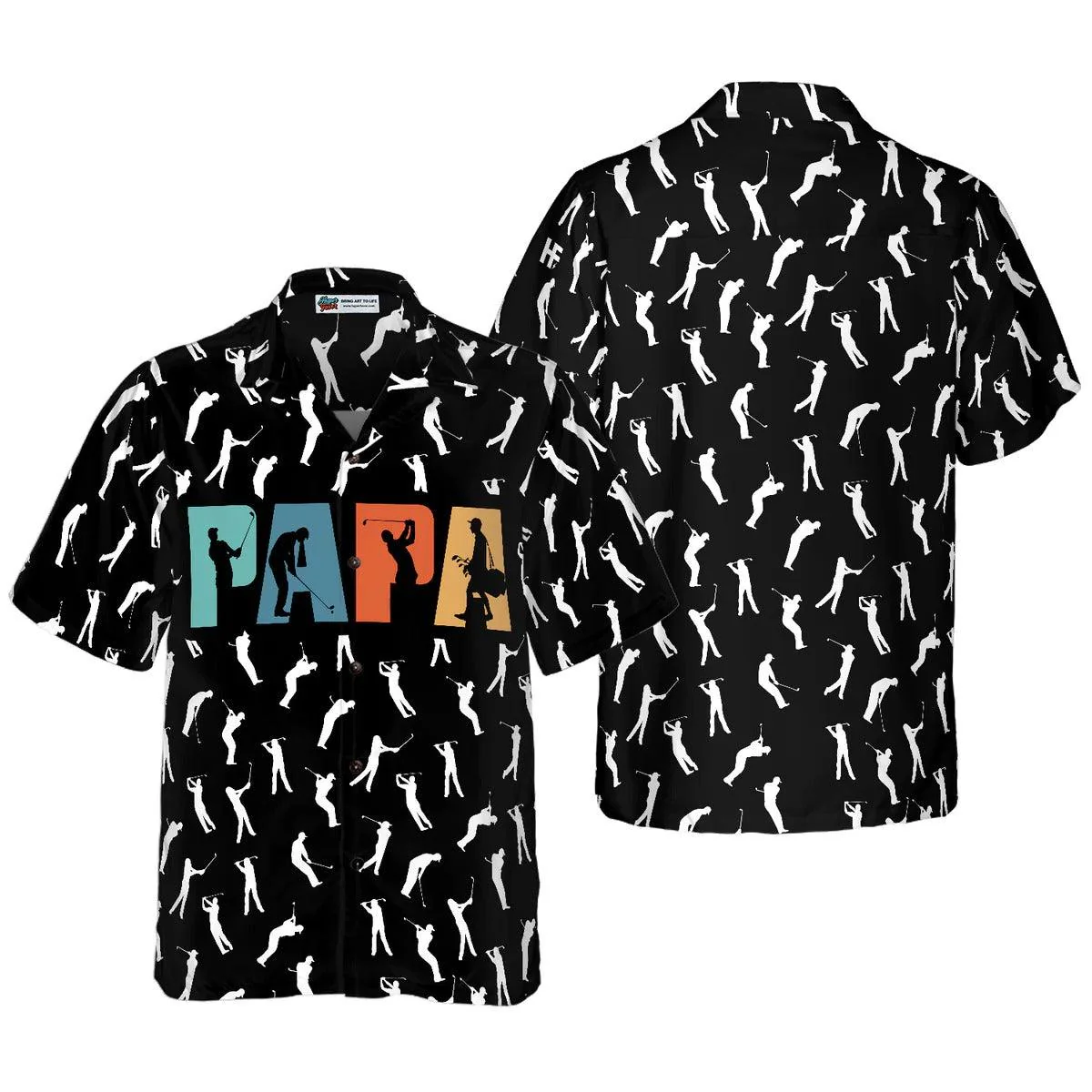 Golf Hawaiian Shirt, Golfing Papa Hawaiian Shirt, Golf Retro Hawaiian Shirt, Golf Summer Aloha Shirt - Gift For Men, Women, Golf Lover, Friend, Family